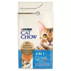 CAT CHOW 3-in-1 Suha hrana za mačke, bogata s puranom 15 kg