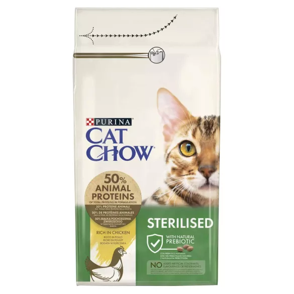 CAT CHOW Sterilised suha hrana za mačke bogata s piščancem 15 kg