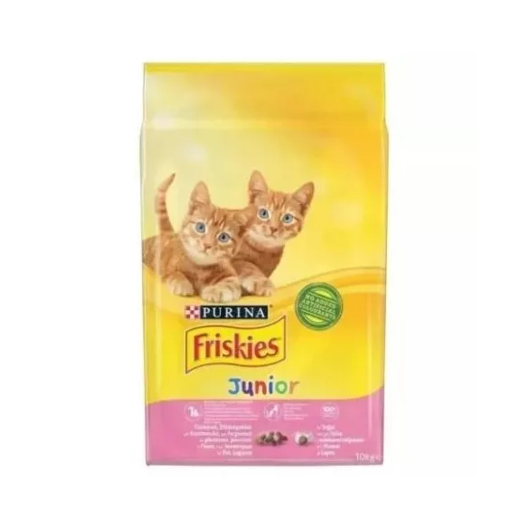 FRISKIES Junior suha hrana za mačke s piščancem, mlekom in dodano zelenjavo 10 kg