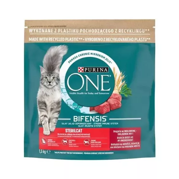 PURINA ONE STERILCAT Suha hrana za mačke, bogata z govedino 800 g