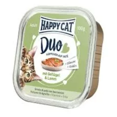 Happy Cat Duo Paštetni koščki Perutnina-jagnjetina 100g