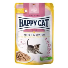 Happy Cat Pouch v omaki Kitten-Junior Perutnina 85 g