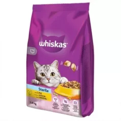 WHISKAS suha hrana za mačke 1,4 kg Sterile piščanec Adult
