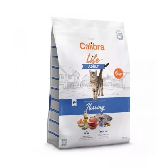 Calibra Cat Life Adult Herring hrana za mačke 6+1,5 kg darilo