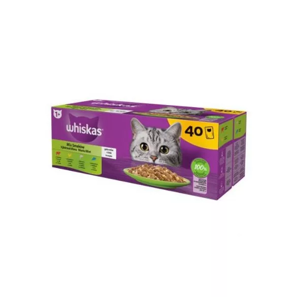 WHISKAS v vrečkah Ribji-mesni izbor 40x85g