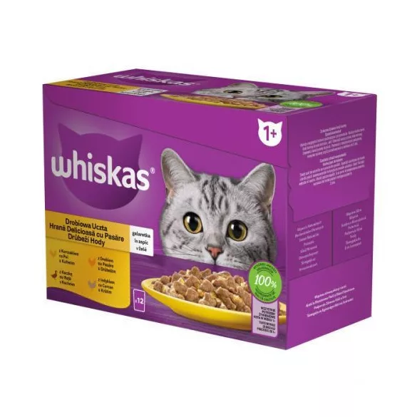 WHISKAS v vrečkah 12-pack perutnina 12*85g