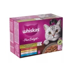 WHISKAS vrečke Pure Delight z ribami in mesom 12x85g