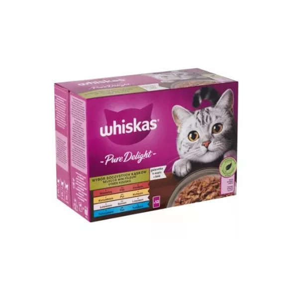 WHISKAS vrečke Pure Delight z ribami in mesom 12x85g